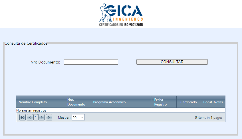 Portal Web de Certificados