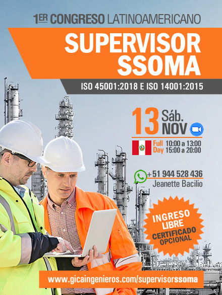 SUPERVISOR SSOMA BAJO ISO 45001:2018 E ISO 14001:2015